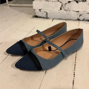 Who What Wear denim ballet flats